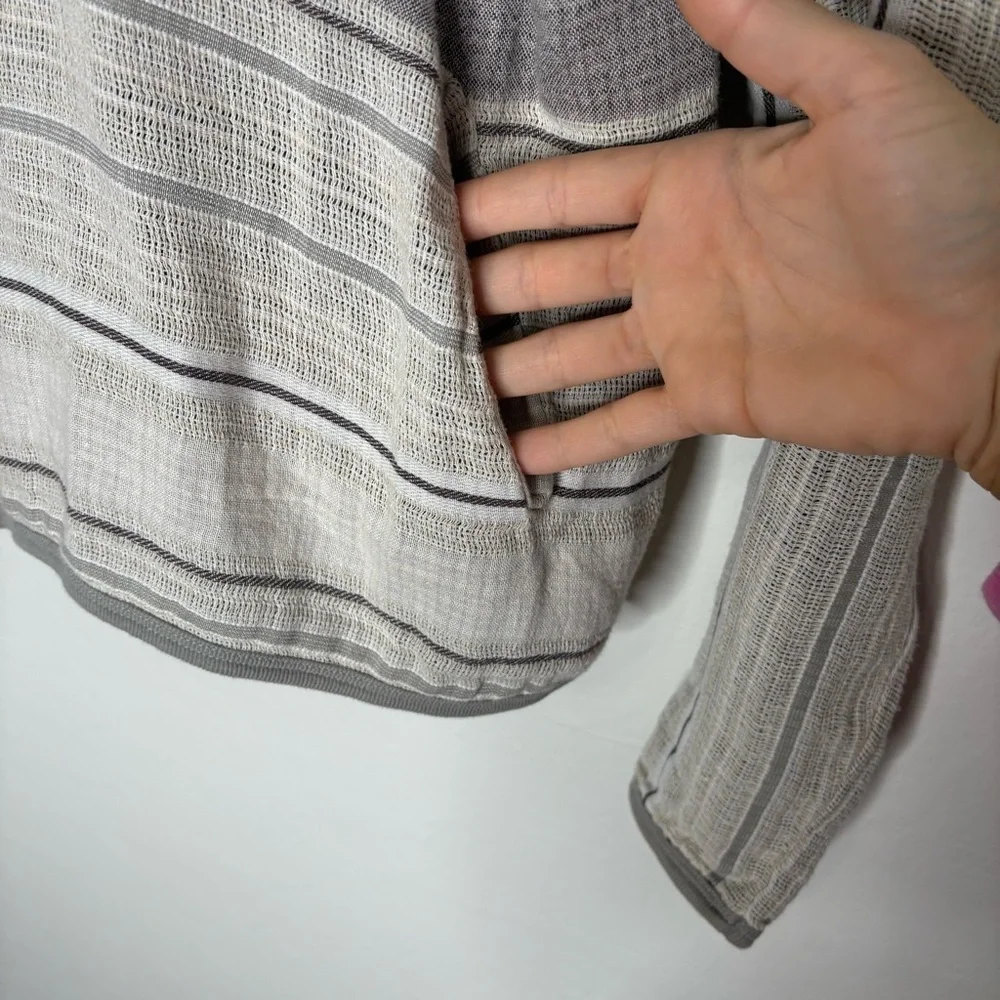 Ace & Jig Baja Hoodie Striped Cotton Gauze Neutral Boho Top Size Small - Picture 3 of 6